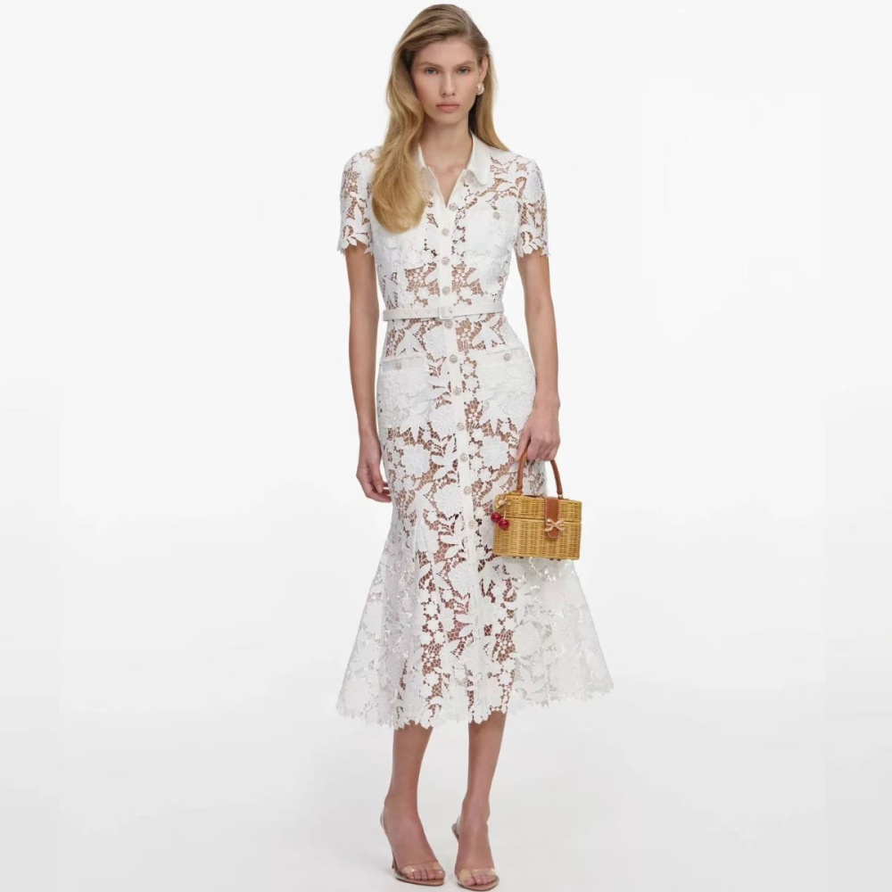 Inside the ride elegant mermaid lace with belt sling dress