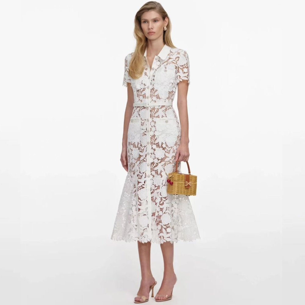 Inside the ride elegant mermaid lace with belt sling dress