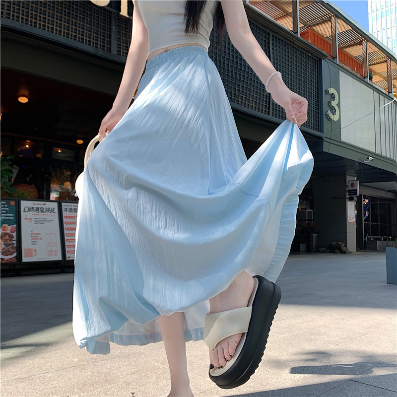 High waist slim large yard long skirt summer pure lantern skirt