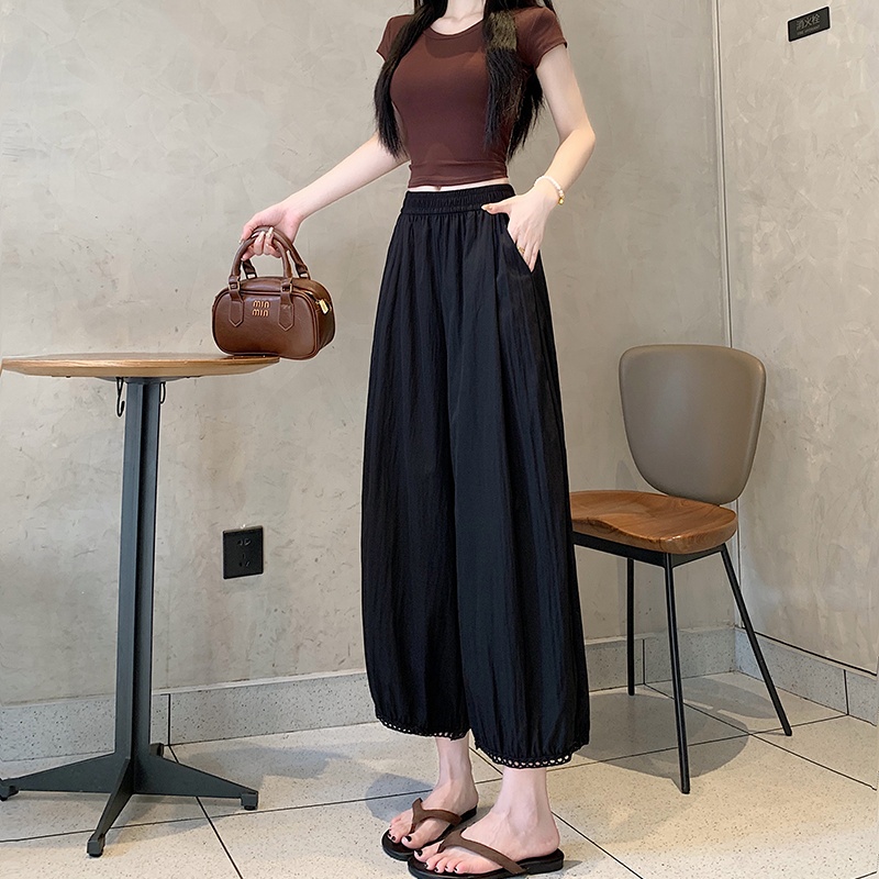 Large yard bloomers nine tenths wide leg pants for women