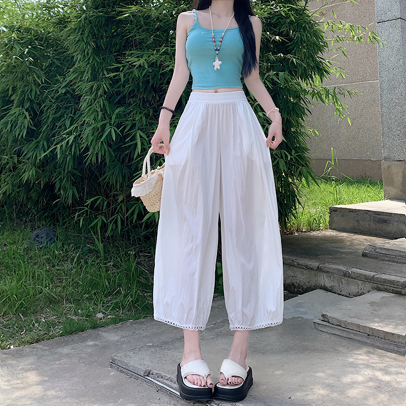 Large yard bloomers nine tenths wide leg pants for women