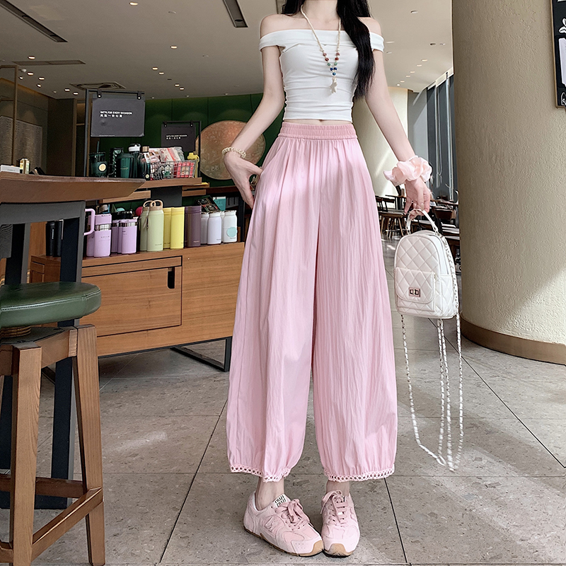 Large yard bloomers nine tenths wide leg pants for women