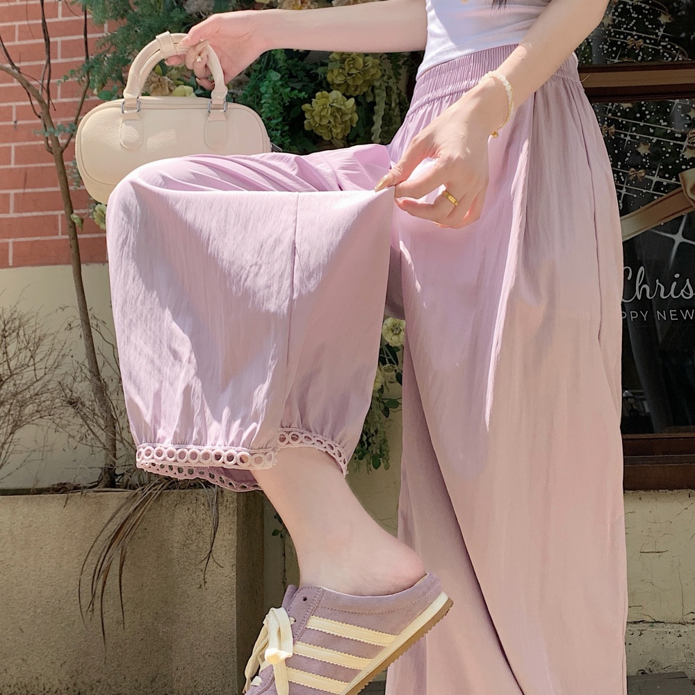 Large yard bloomers nine tenths wide leg pants for women