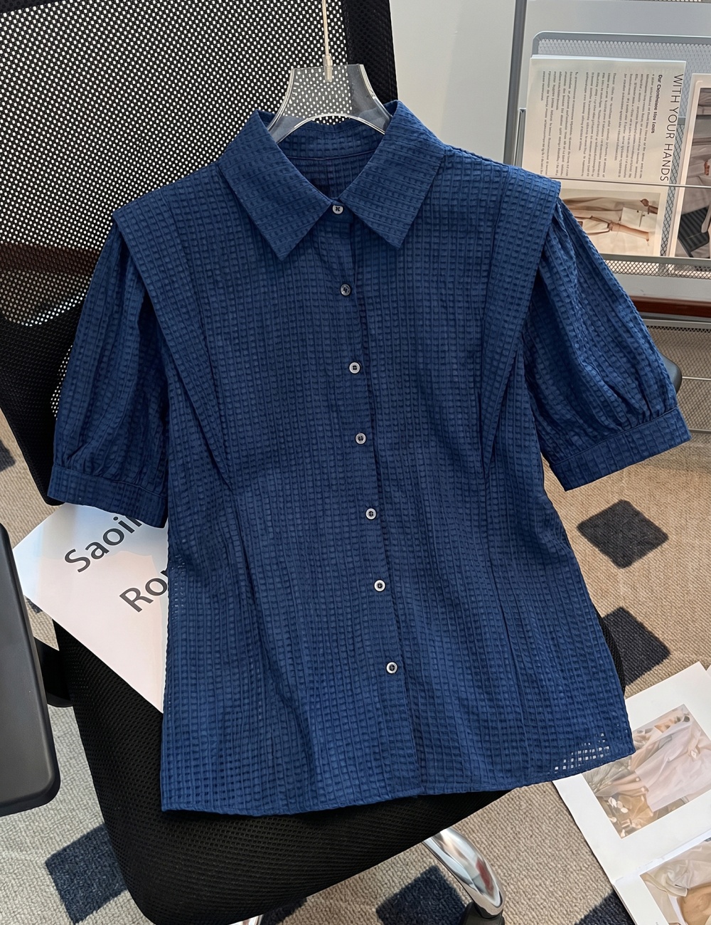 All-match France style tops loose shirt for women