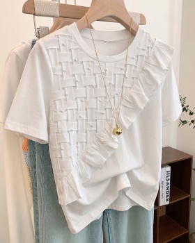 Summer temperament T-shirt France style unique tops for women