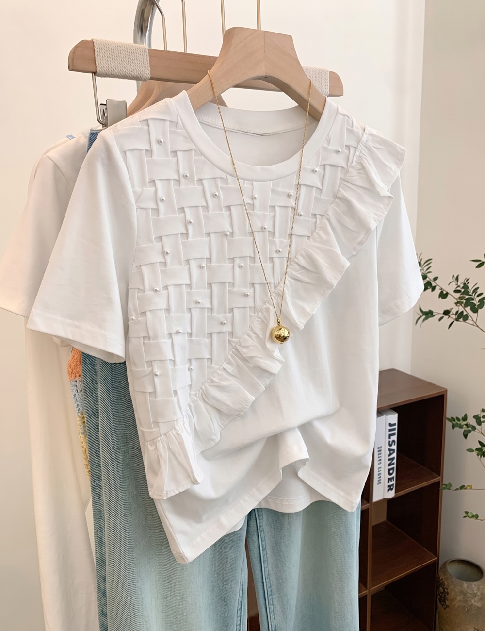 Summer temperament T-shirt France style unique tops for women