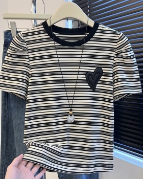 France style stripe T-shirt niche small fellow tops
