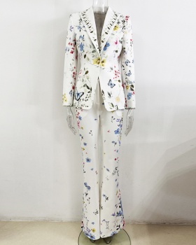 Fashion European style jacket digital business suit 2pcs set
