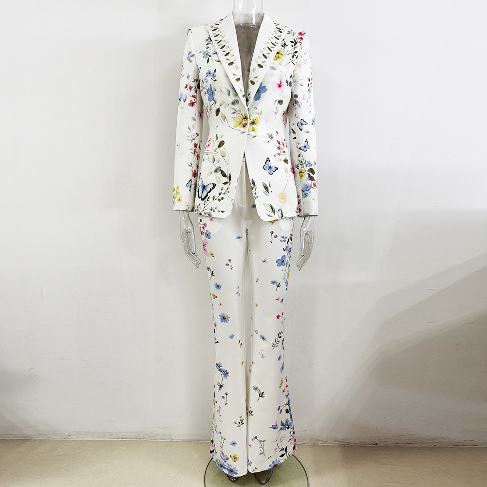 Fashion European style jacket digital business suit 2pcs set
