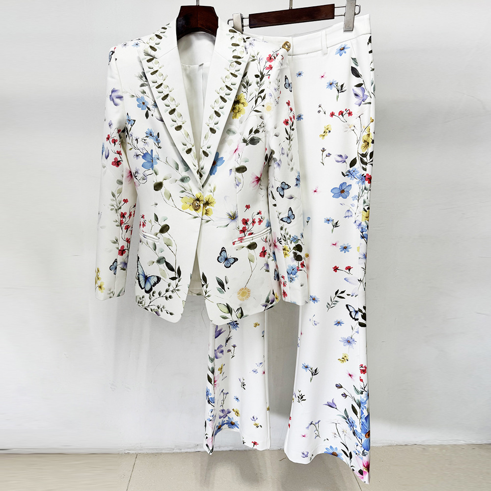 Fashion European style jacket digital business suit 2pcs set