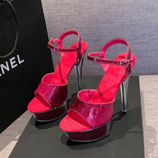 High-heeled summer fashion platform white hasp shoes