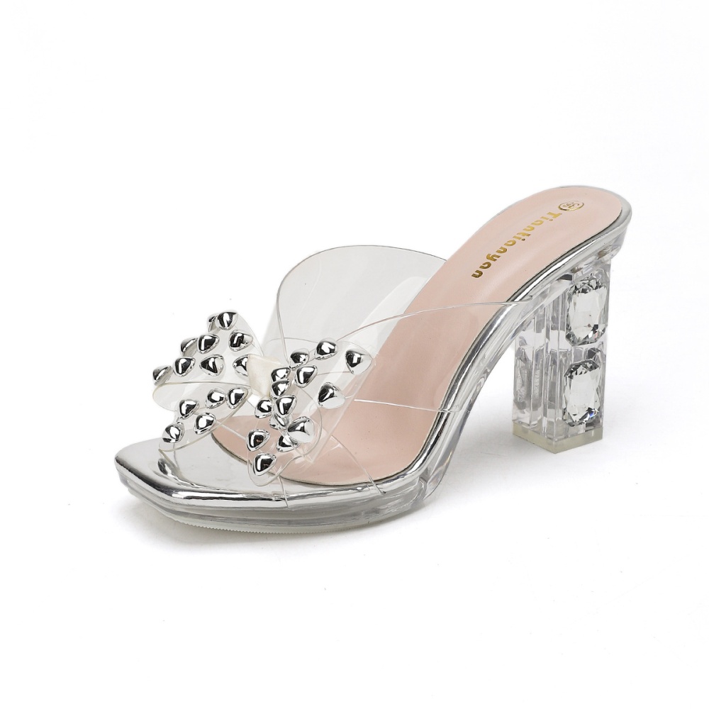 Thick crust thick high-heeled slippers for women