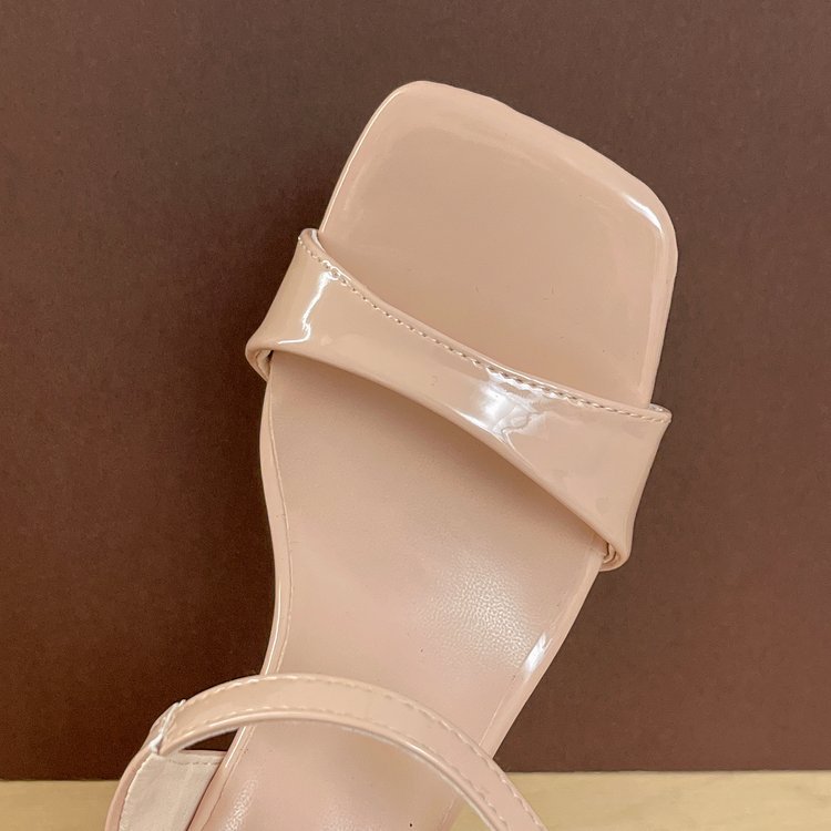 Fish mouth fashion slippers square head shoes for women