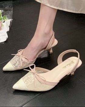 France style summer gauze pointed sandals for women