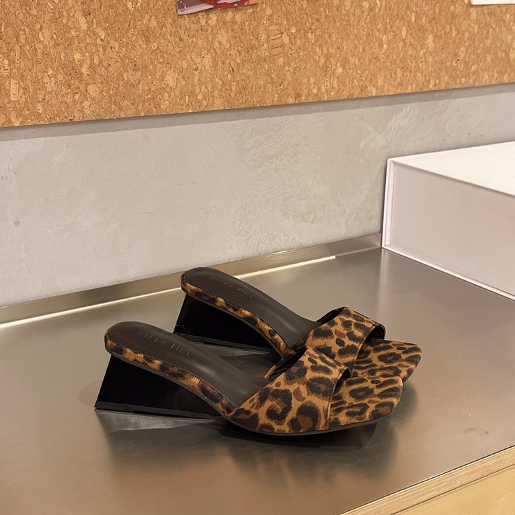 Square head lady slipsole slippers France style fashion shoes