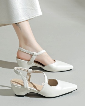 Middle-heel shoes thick sandals for women