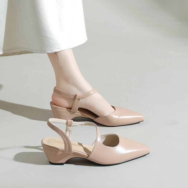 Middle-heel shoes thick sandals for women