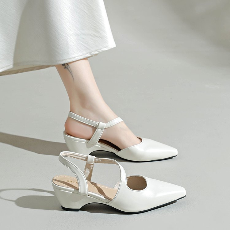 Middle-heel shoes thick sandals for women