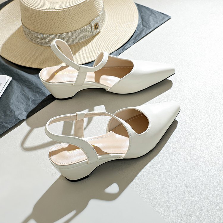 Middle-heel shoes thick sandals for women