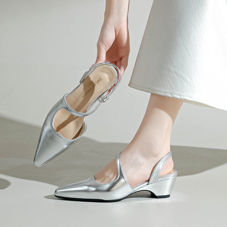Middle-heel shoes thick sandals for women