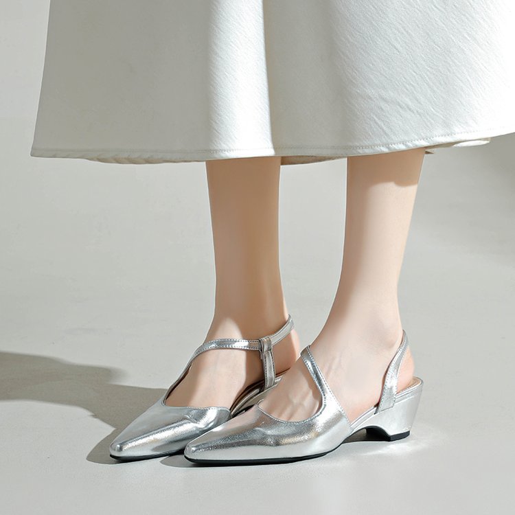 Middle-heel shoes thick sandals for women