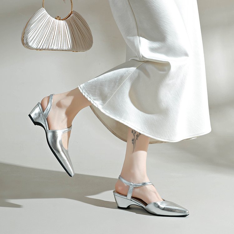 Middle-heel shoes thick sandals for women