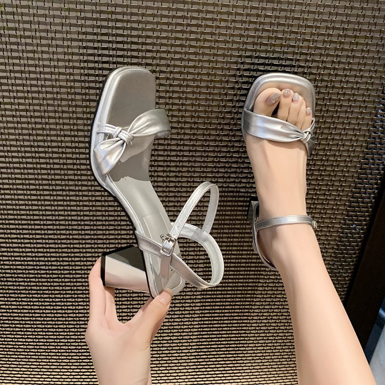 Thick France style shoes lady fashion sandals for women