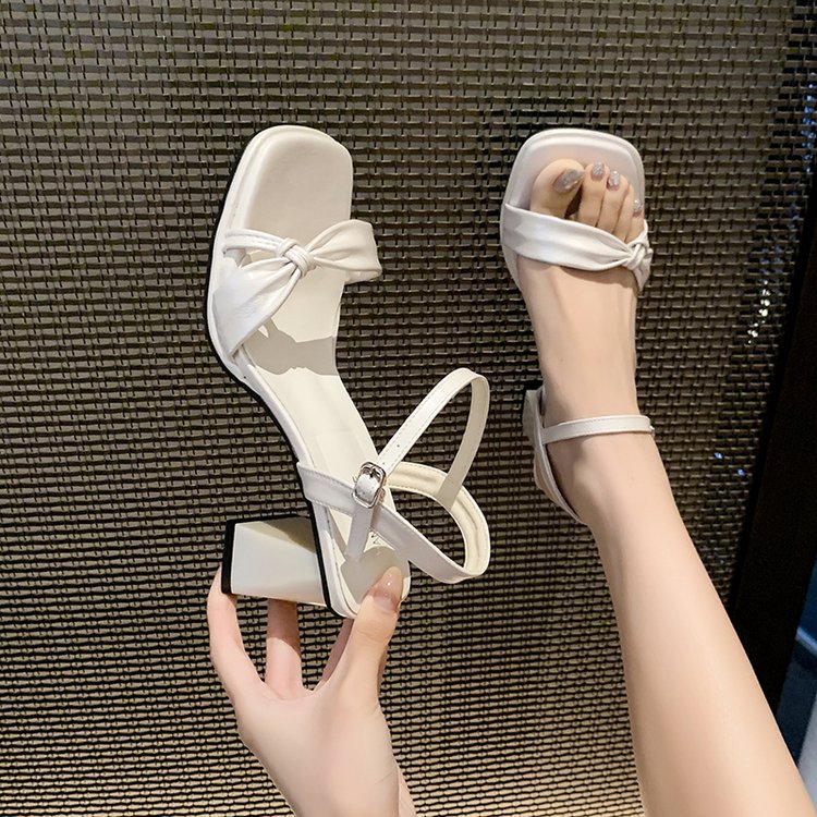 Thick France style shoes lady fashion sandals for women
