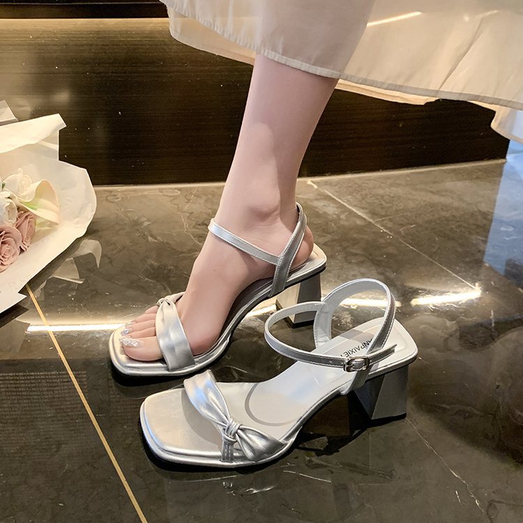 Thick France style shoes lady fashion sandals for women