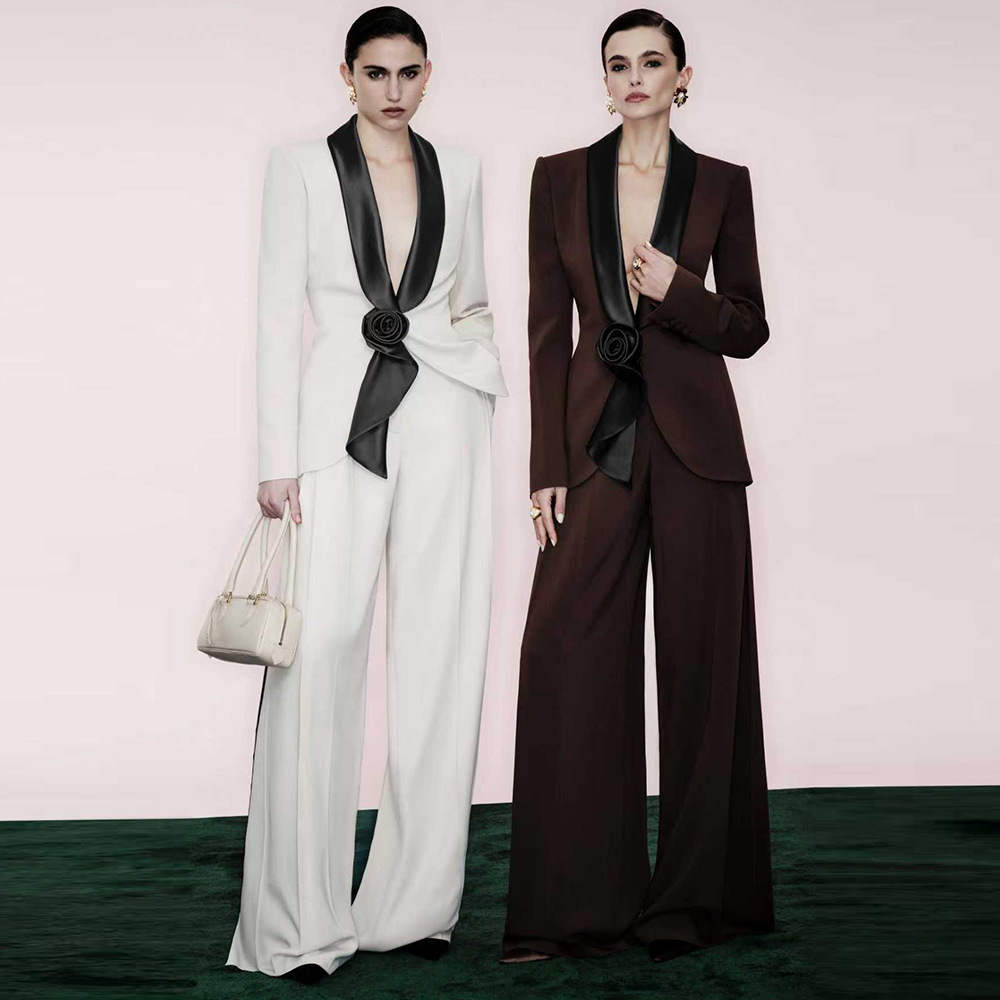 Stereoscopic long pants business suit 2pcs set