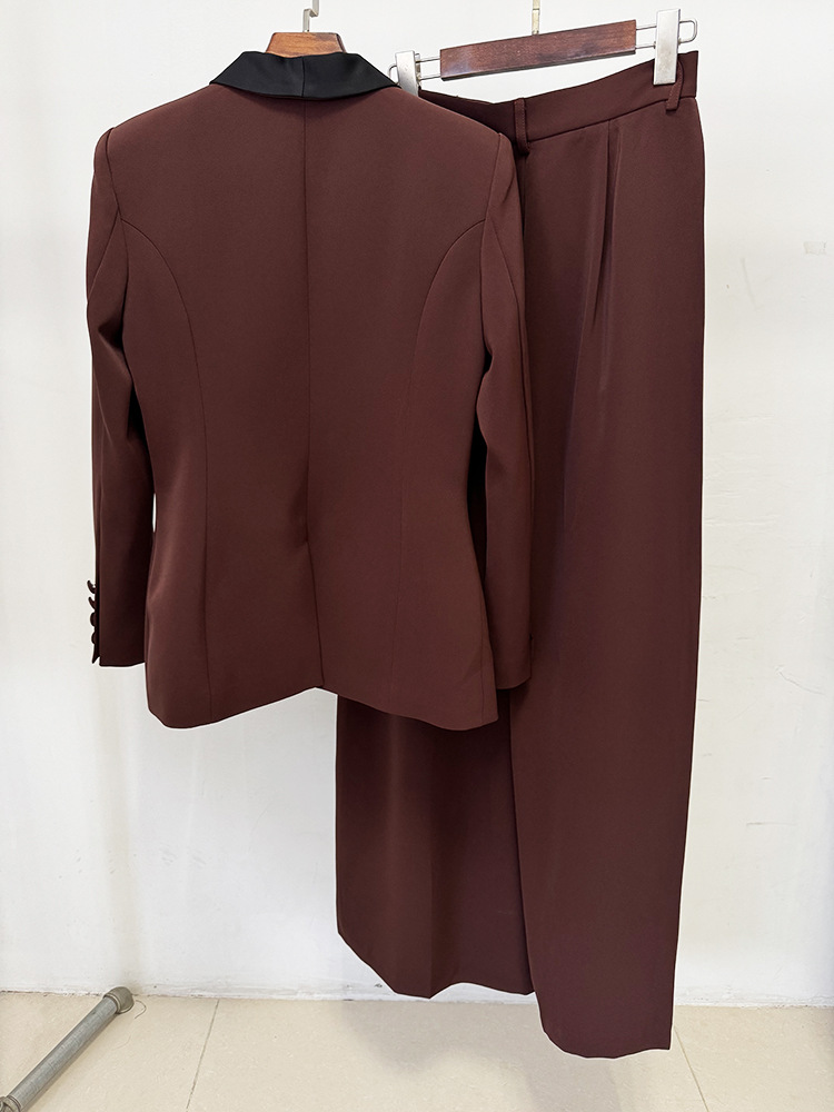 Stereoscopic long pants business suit 2pcs set