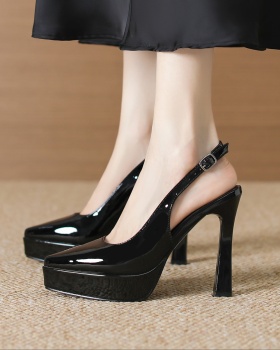 Thick crust thick shoes pointed platform for women