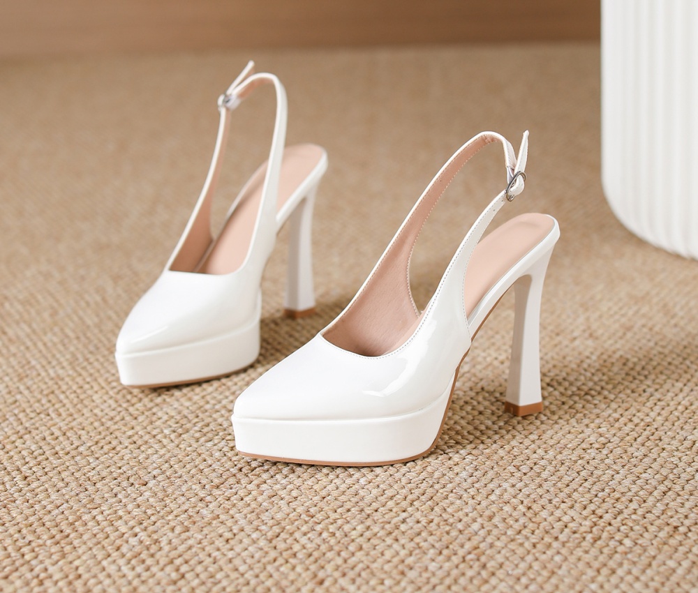 Thick crust thick shoes pointed platform for women