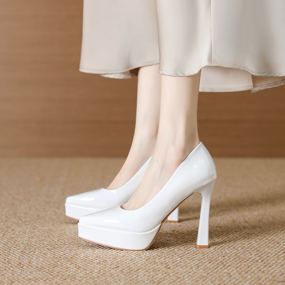 Fashion night show footware thick black platform for women