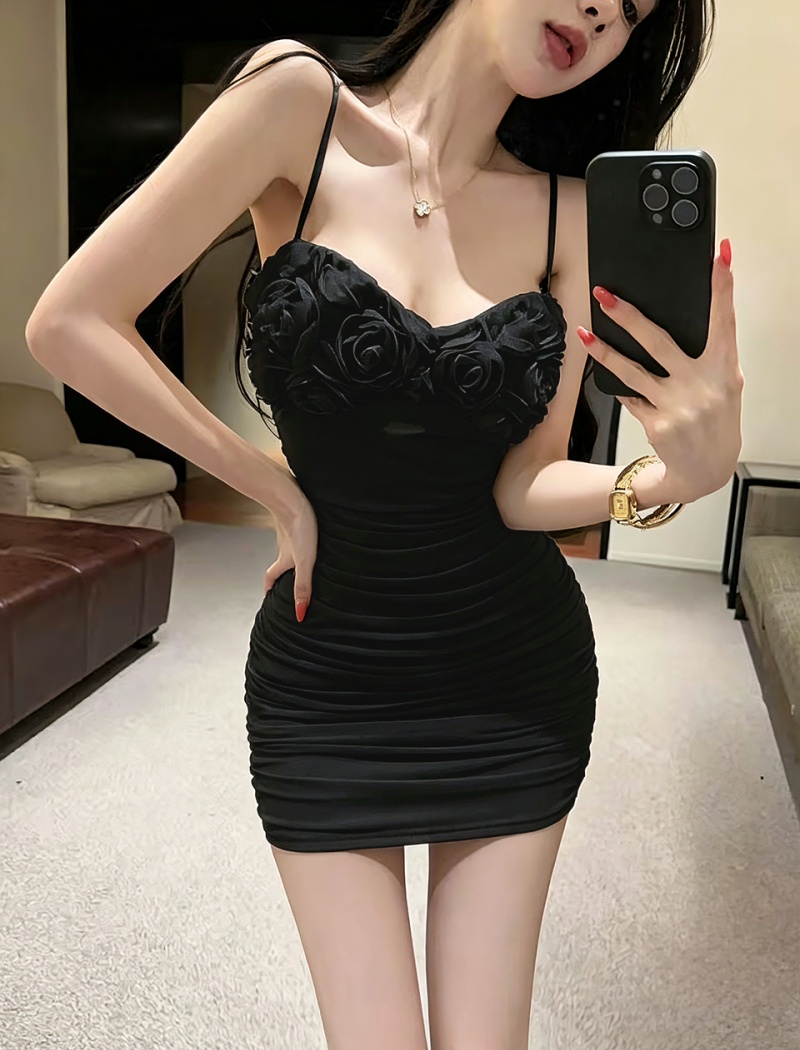 Niche sexy temperament spicegirl slim irregular dress