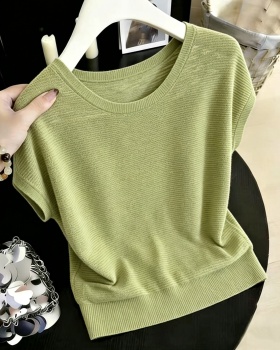 Bat knitted thin shirts summer ice silk tops for women
