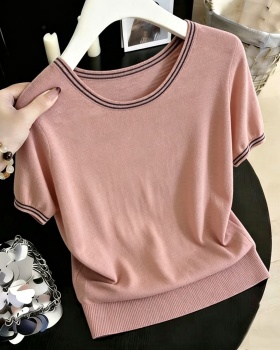 Short sleeve temperament T-shirt ice silk summer sweater