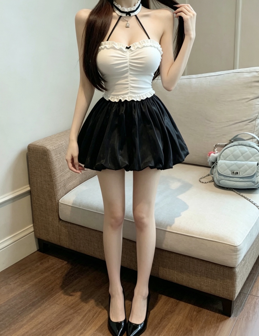 Big skirt sweet princess hollow sexy dress for women