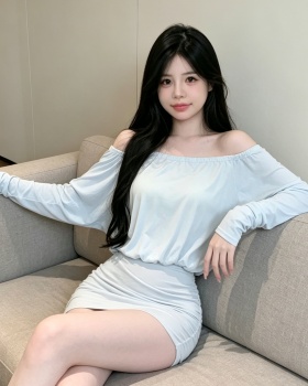 Enticement halter T-back long sleeve dress for women