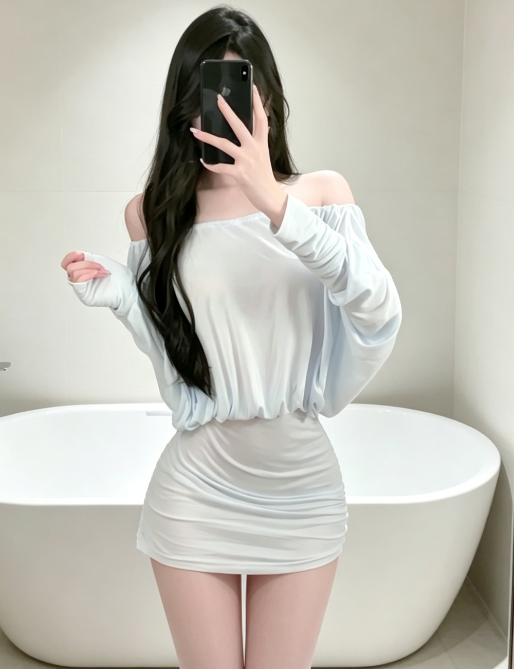 Enticement halter T-back long sleeve dress for women