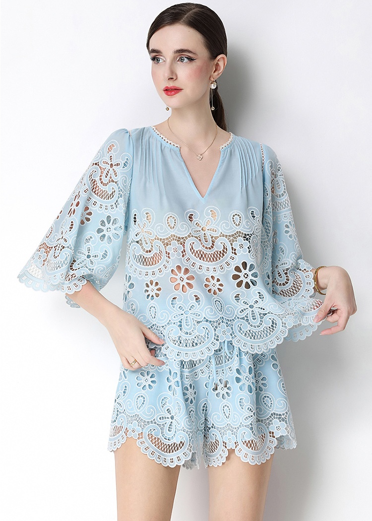 Summer France style shorts chanelstyle tops a set