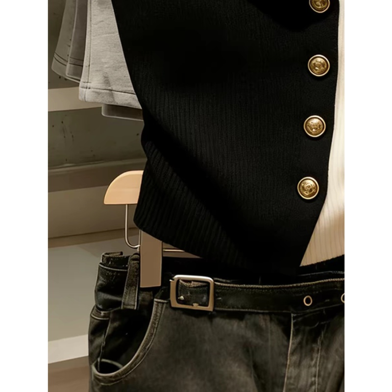 Summer France style tops knitted slim vest for women
