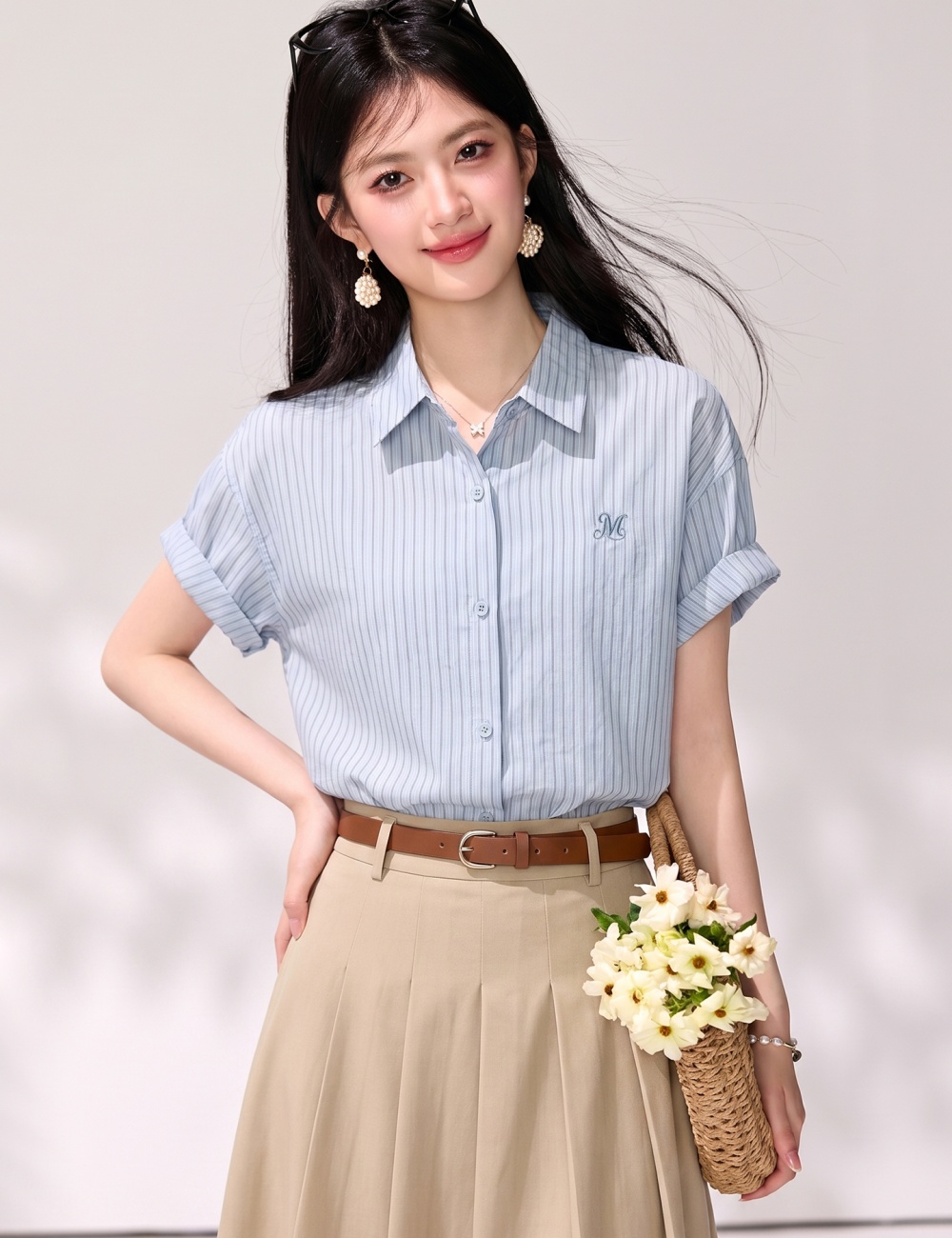 College style temperament shirt Casual tops for women