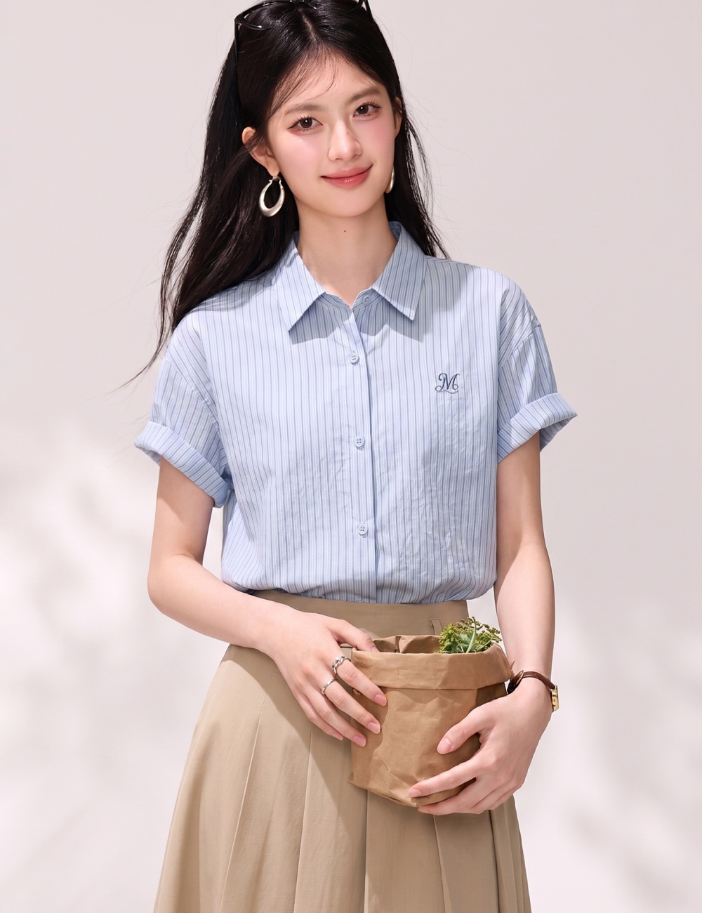College style temperament shirt Casual tops for women