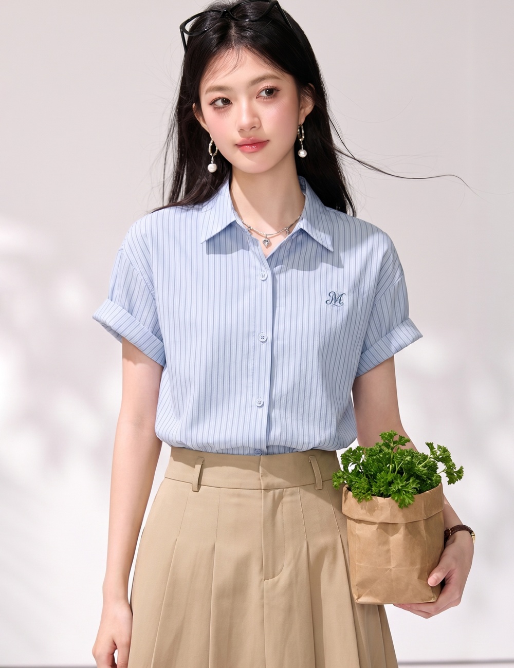 College style temperament shirt Casual tops for women