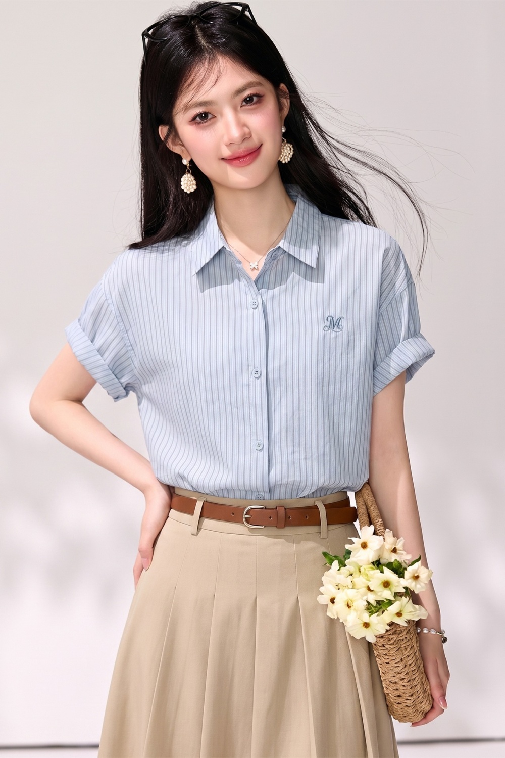 College style temperament shirt Casual tops for women