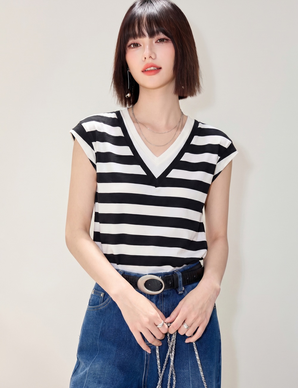 Korean style T-shirt mixed colors tops for women