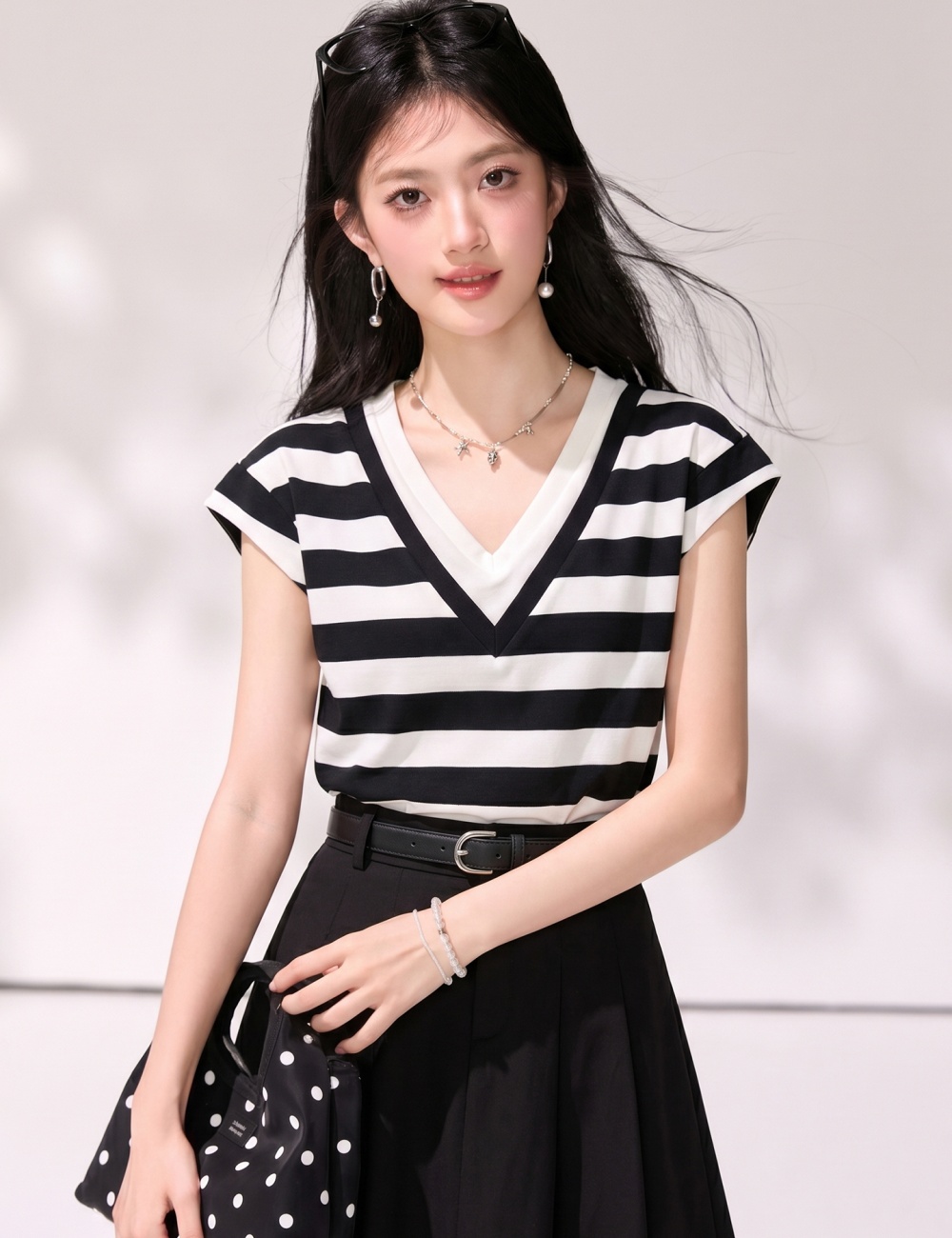 Korean style T-shirt mixed colors tops for women