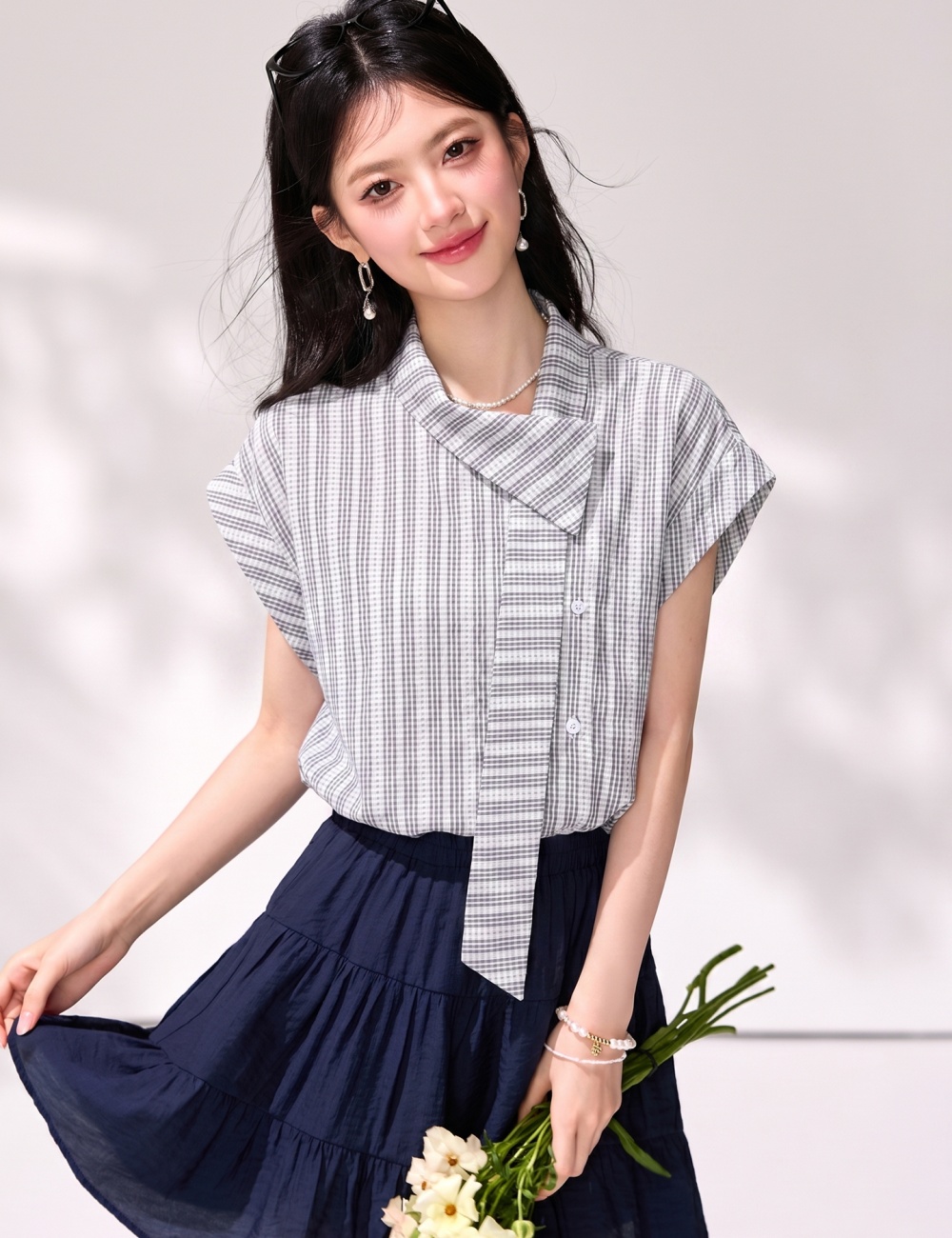 Summer commuting irregular Casual unique sleeveless shirt