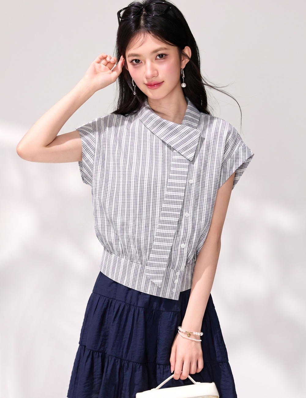 Summer commuting irregular Casual unique sleeveless shirt